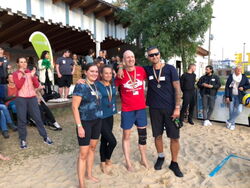 Beach-Volleyballturnier der tandem BTL, Impressionen vom Firmenevent,  Gruppenbild Team