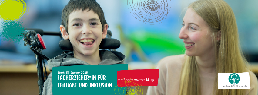 Weiterbildung zur Facherzieherin für Teilhabe und Inklusion - werbebild Weiterbildung zur Facherzieherin für Teilhabe und Inklusion - werbebild